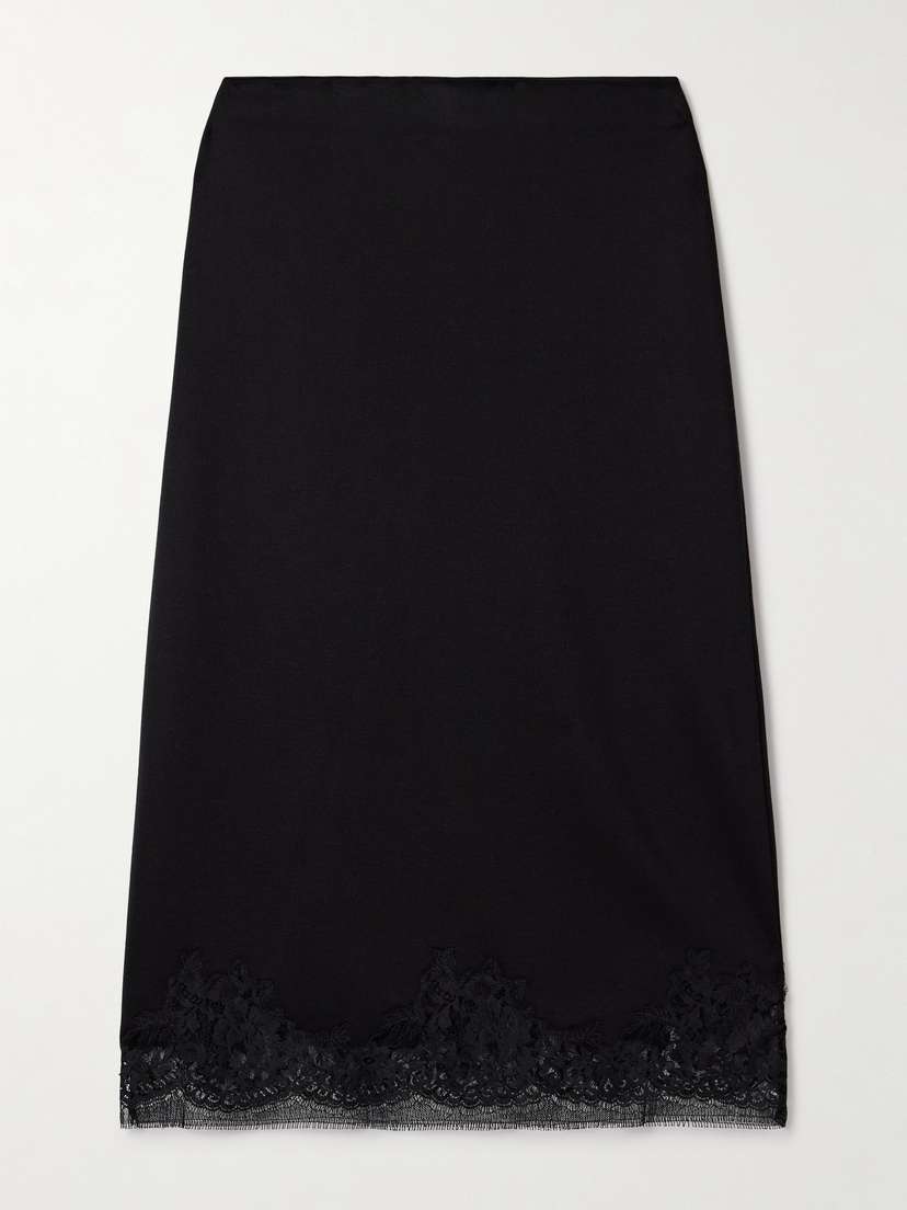 The Row Mea Lace-trimmed Silk Midi Skirt