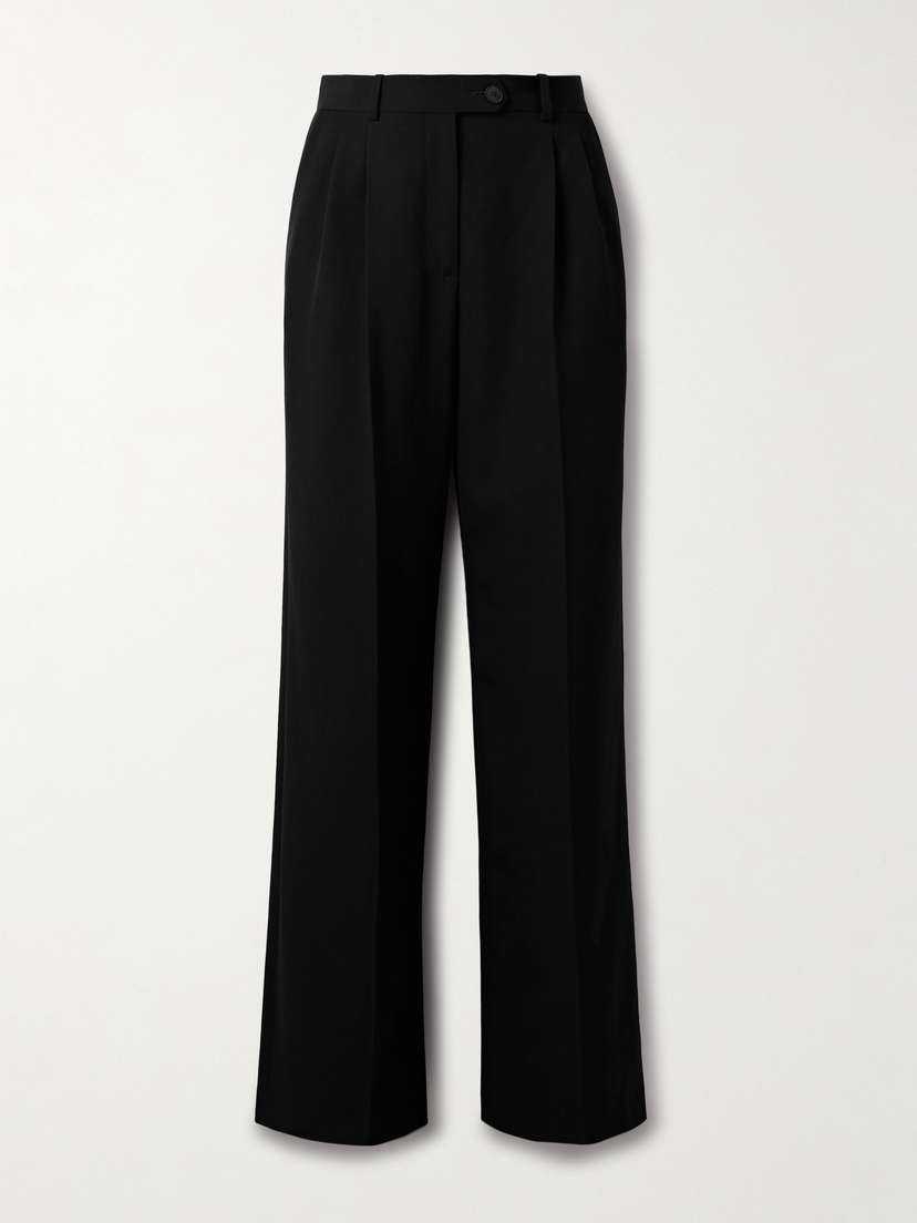 The Row Virgil Pleated Wool-gabardine Wide-leg Pants