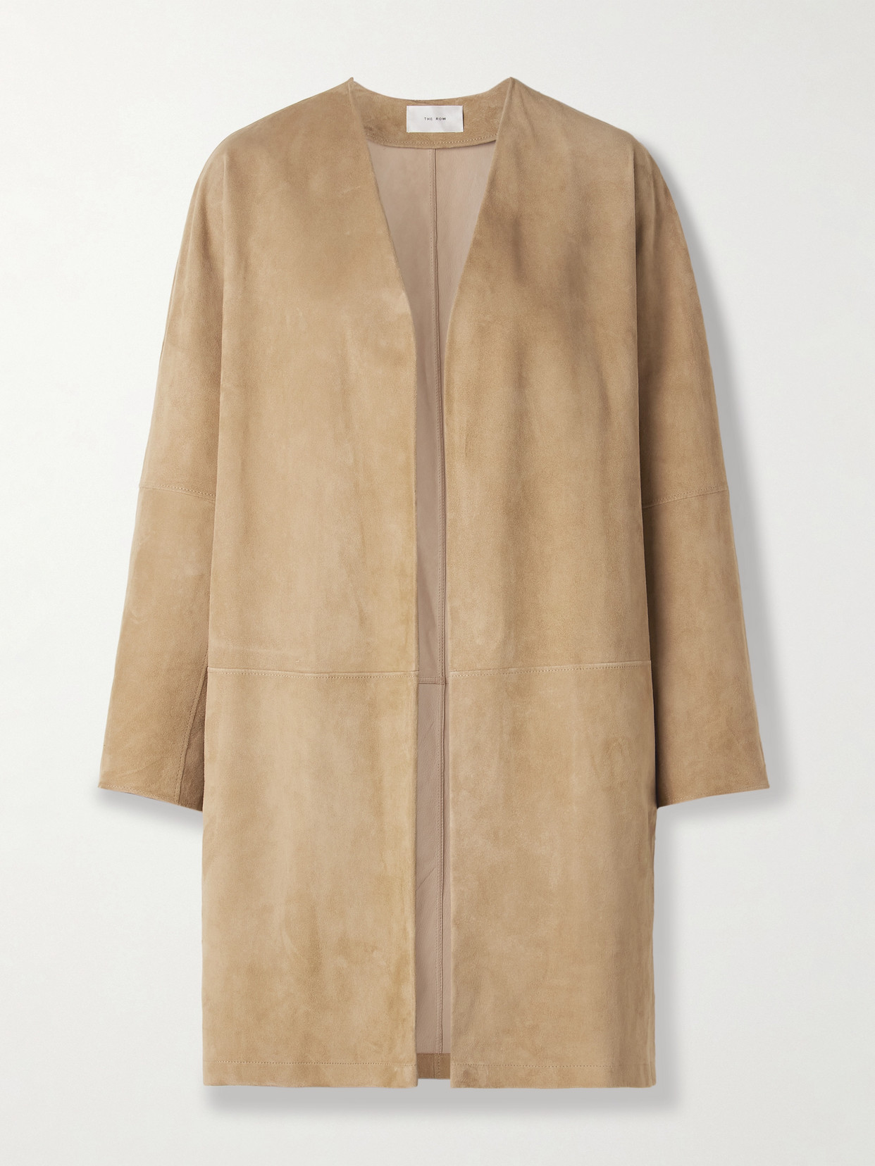 The Row Alarico Suede Coat In Neutral