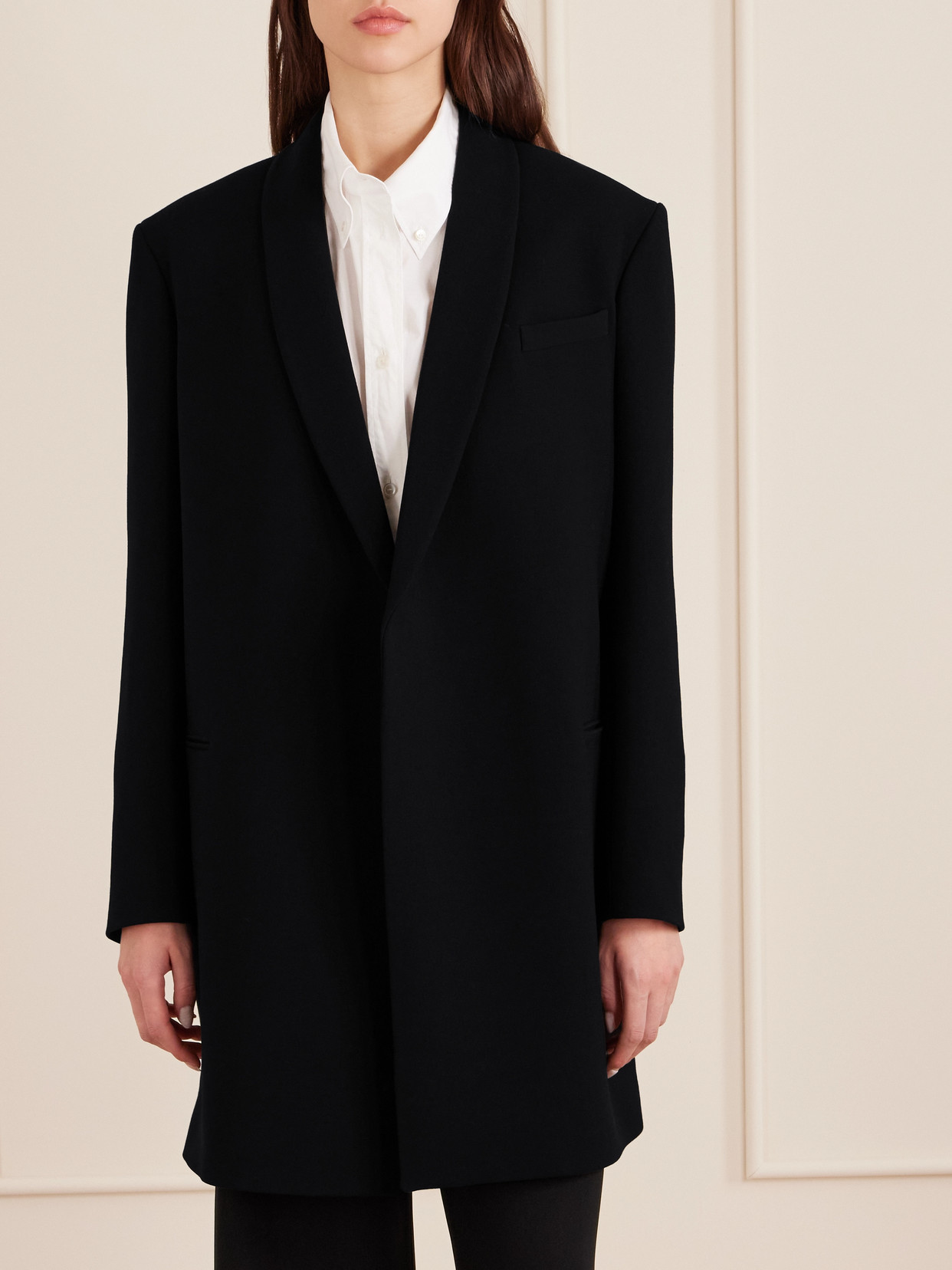 The Row Fenaris Wool Coat In Black