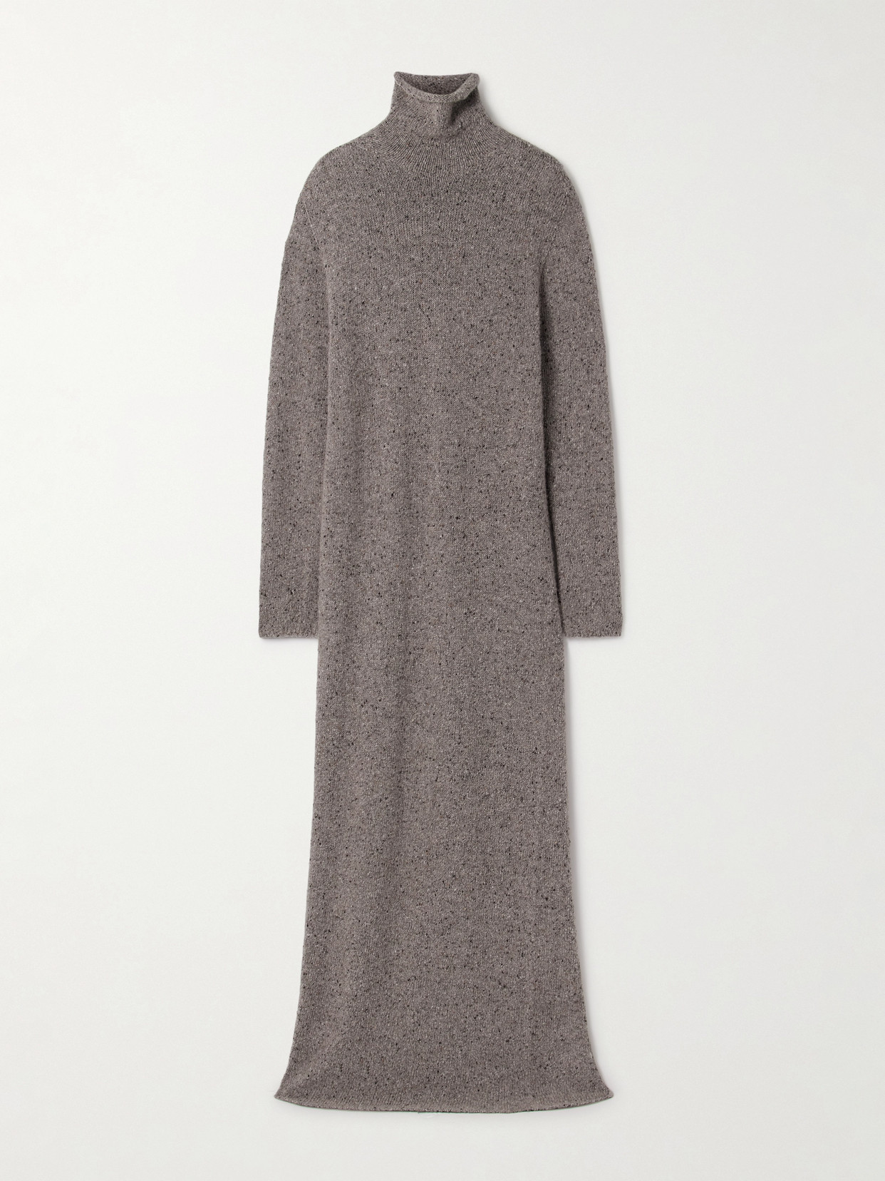The Row Melani Cashmere Turtleneck Maxi Dress In Brown