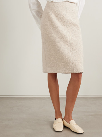 The Row Malva brushed wool and llama hair-blend skirt