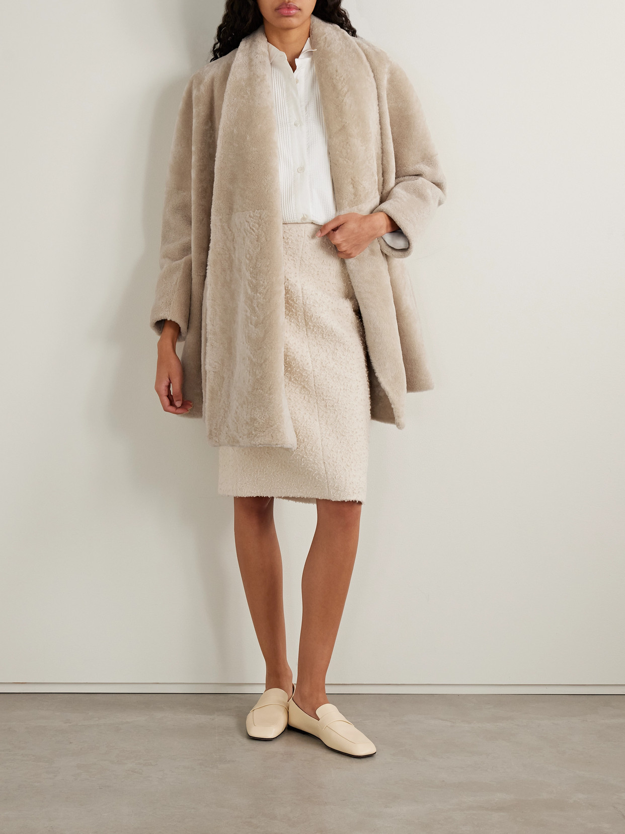 Malva Brushed Wool And Llama Hair-Blend Skirt