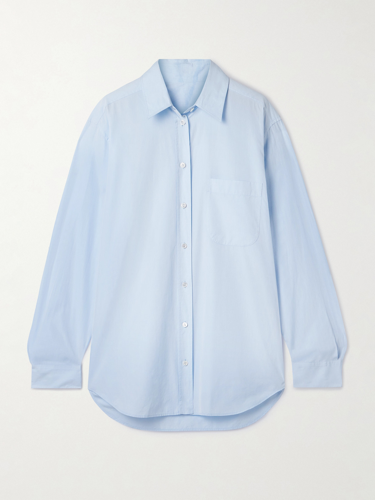 The Row Gavina Sea Island Cotton Shirt In Blue