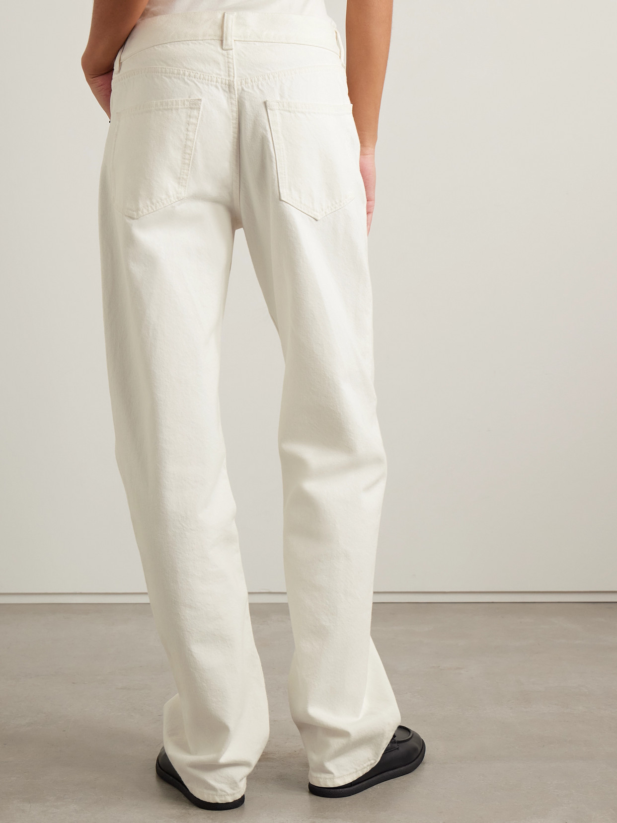 The Row Denim Burty Trousers With Pockets And Loops In Neutral