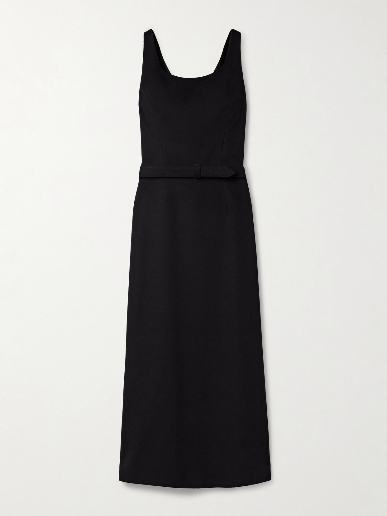 The Row Vadira Brushed Silk-cady Midi Dress In Black