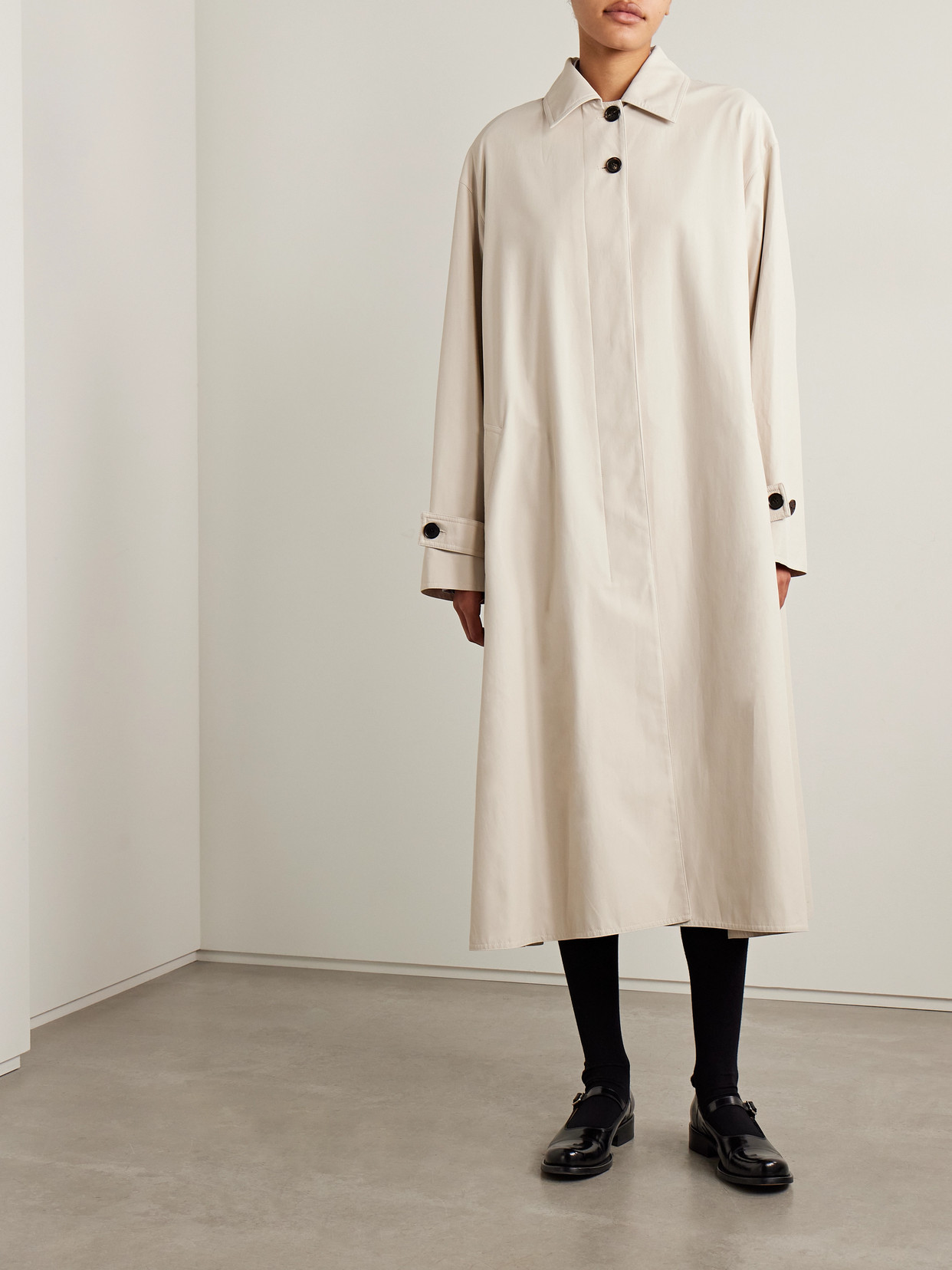 The Row Lolana Shell Trench Coat In Neutral