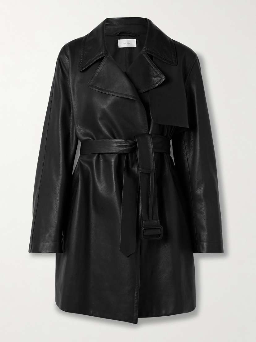 The Row Siempra Belted Leather Trench Coat