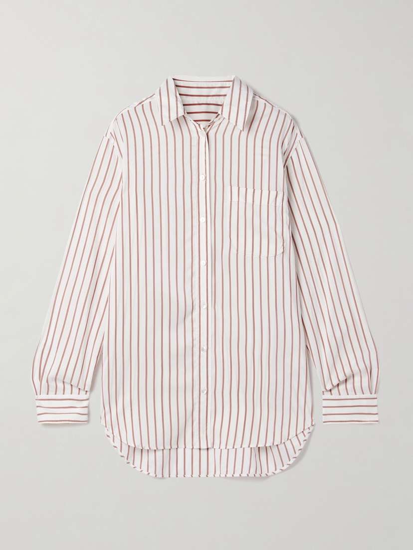 The Row Gavina Striped Silk Shirt