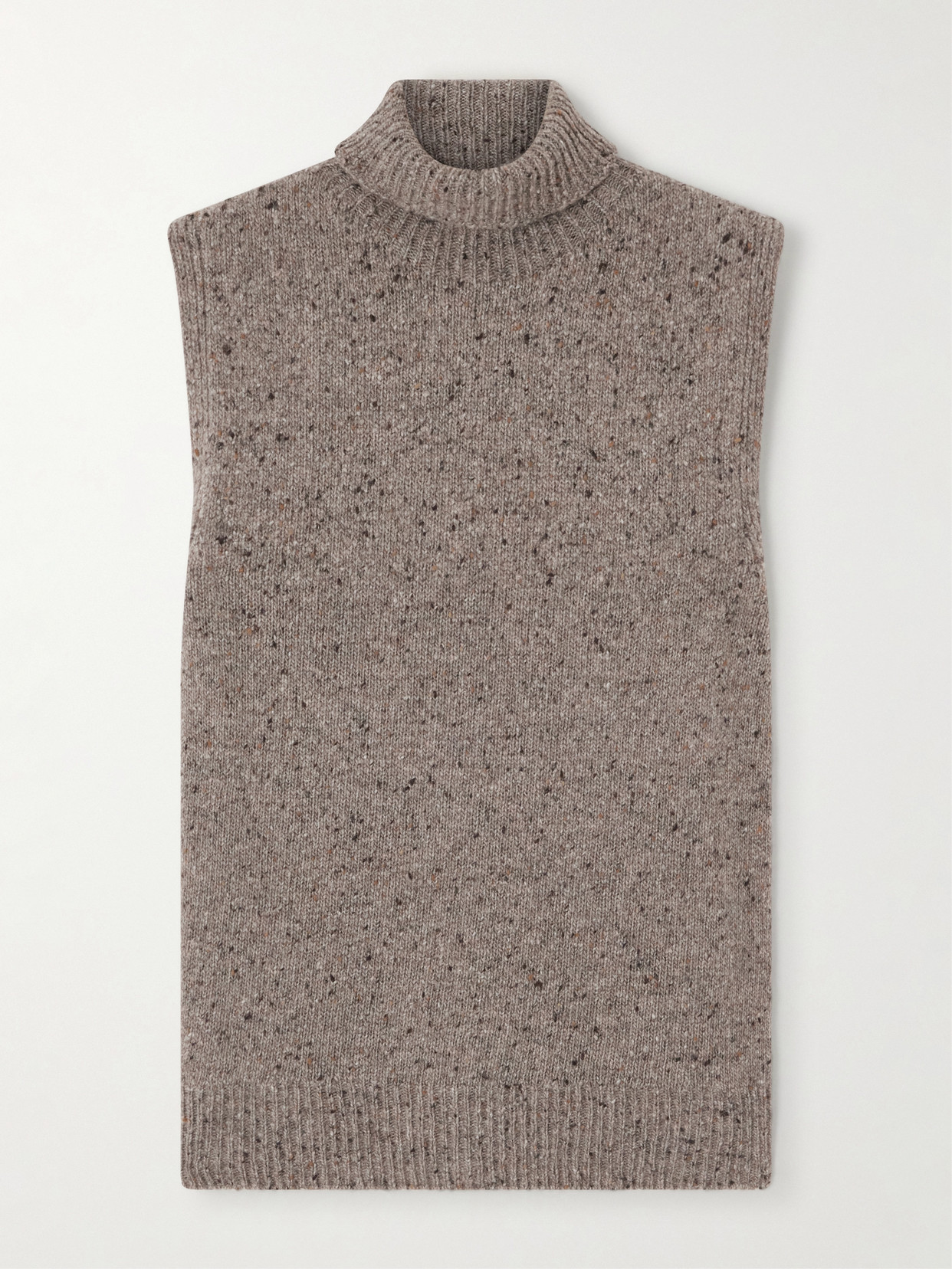 The Row Merilas Cashmere Turtleneck Top In Brown