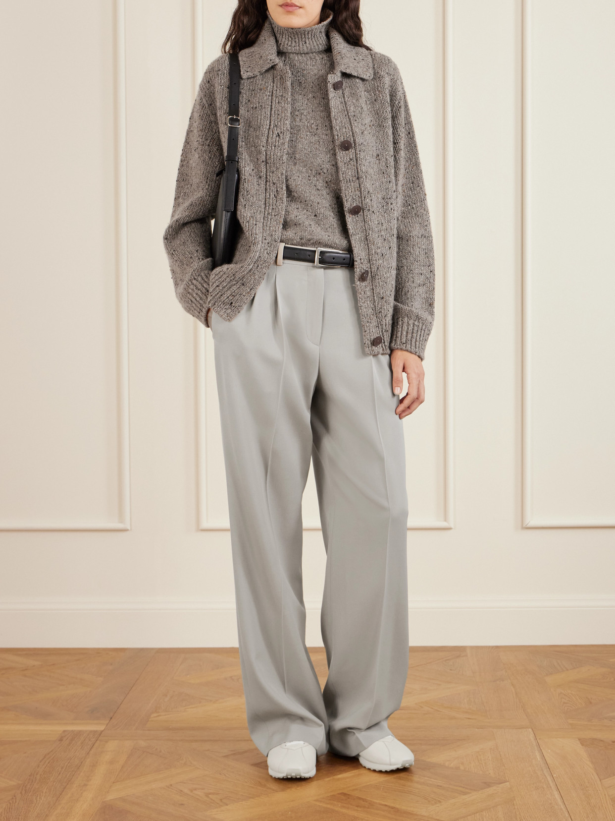 The Row Merilas Cashmere Turtleneck Top In Brown