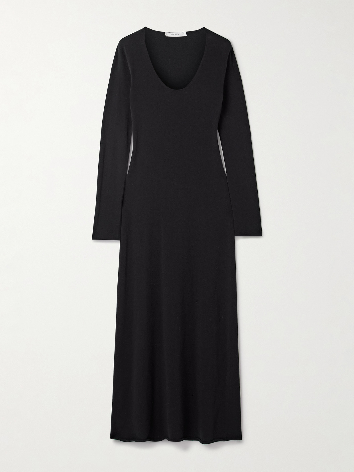 The Row Mavy Knitted Midi Dress In Black