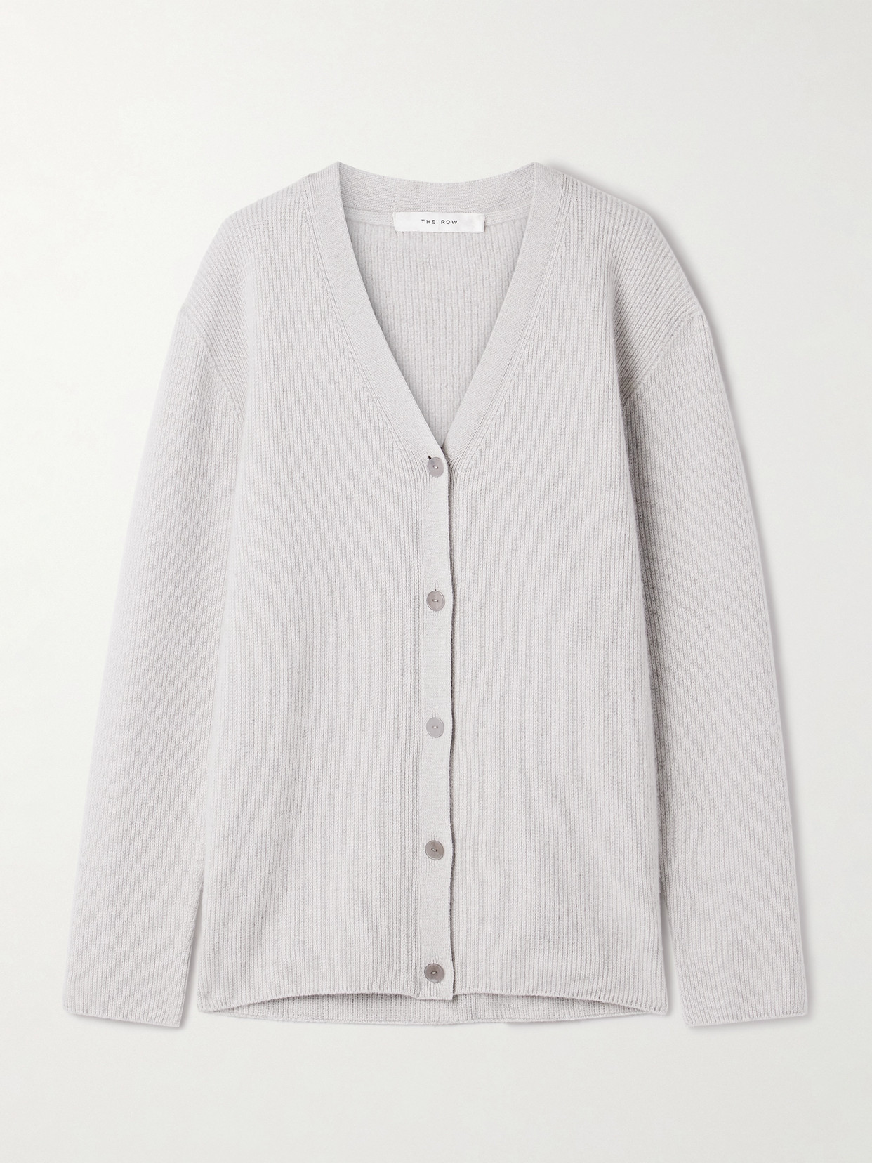 The Row Maser Ribbed Cashmere Cardigan In White