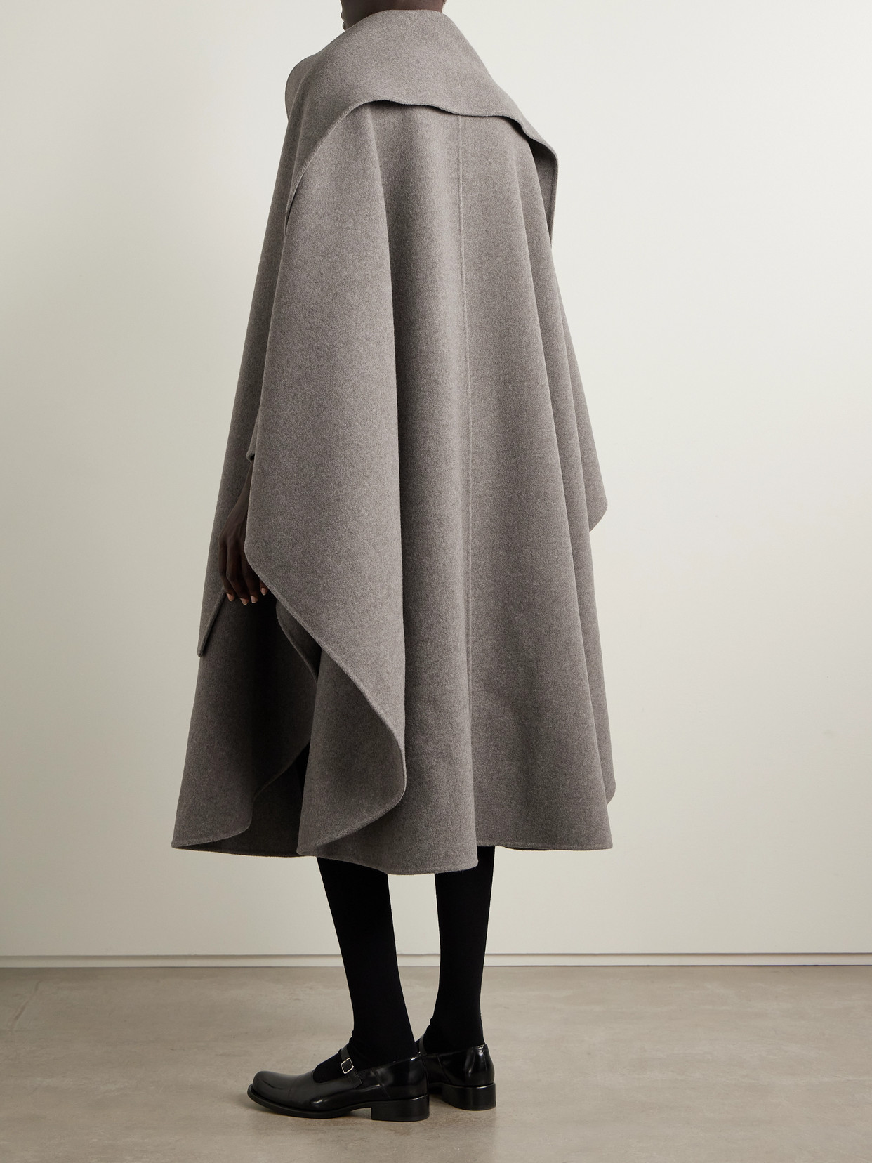 The Row Justino Scarf-detailed Cape-effect Wool Coat In Multi
