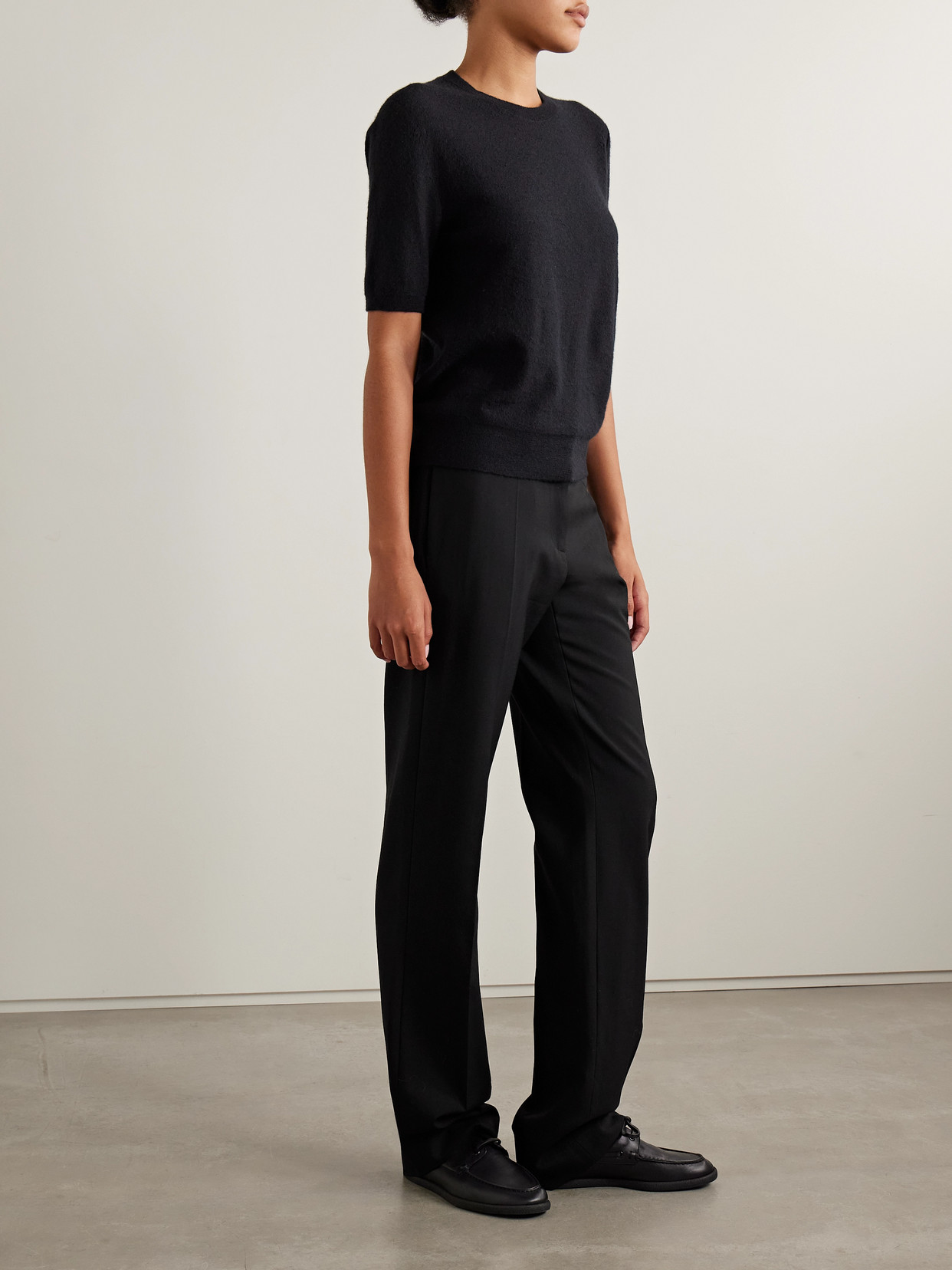 The Row Hiram Wool-twill Straight-leg Pants In Black