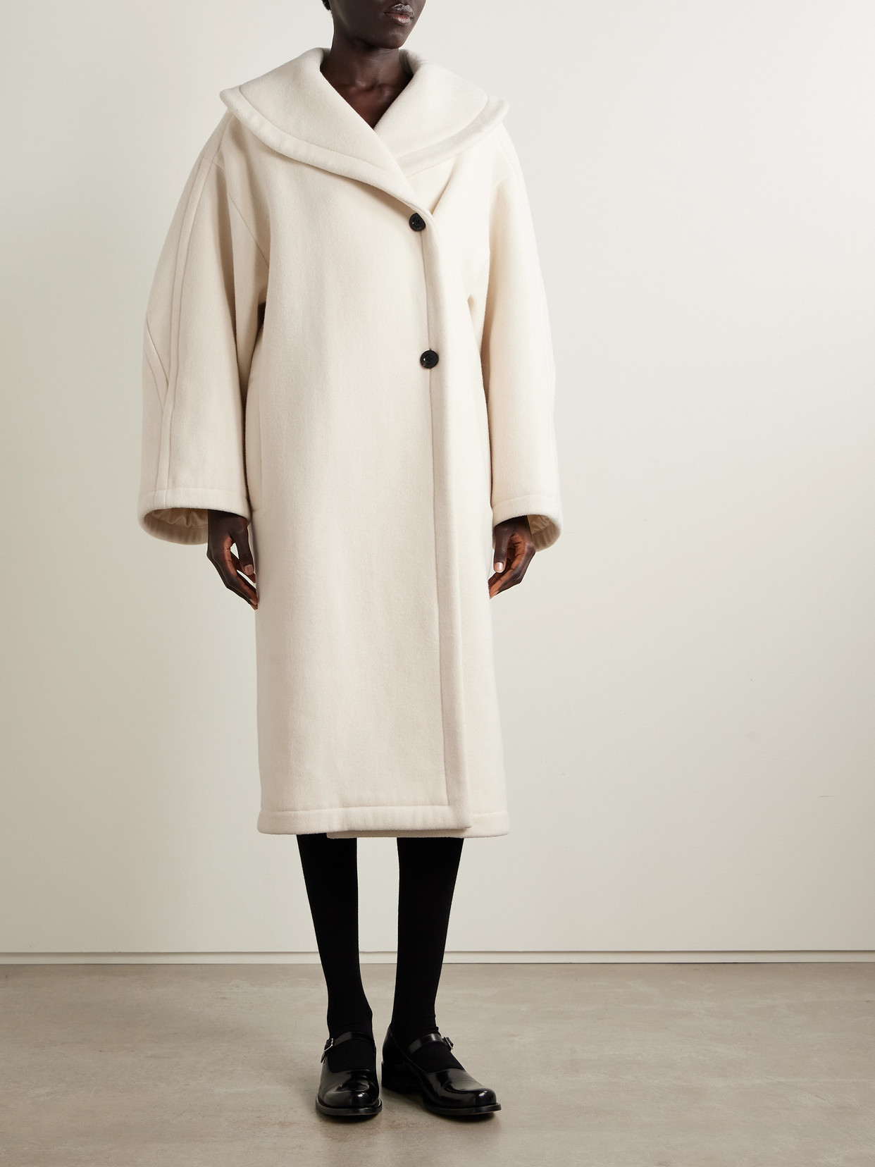 The Row Regino Oversized Wool Coat In White
