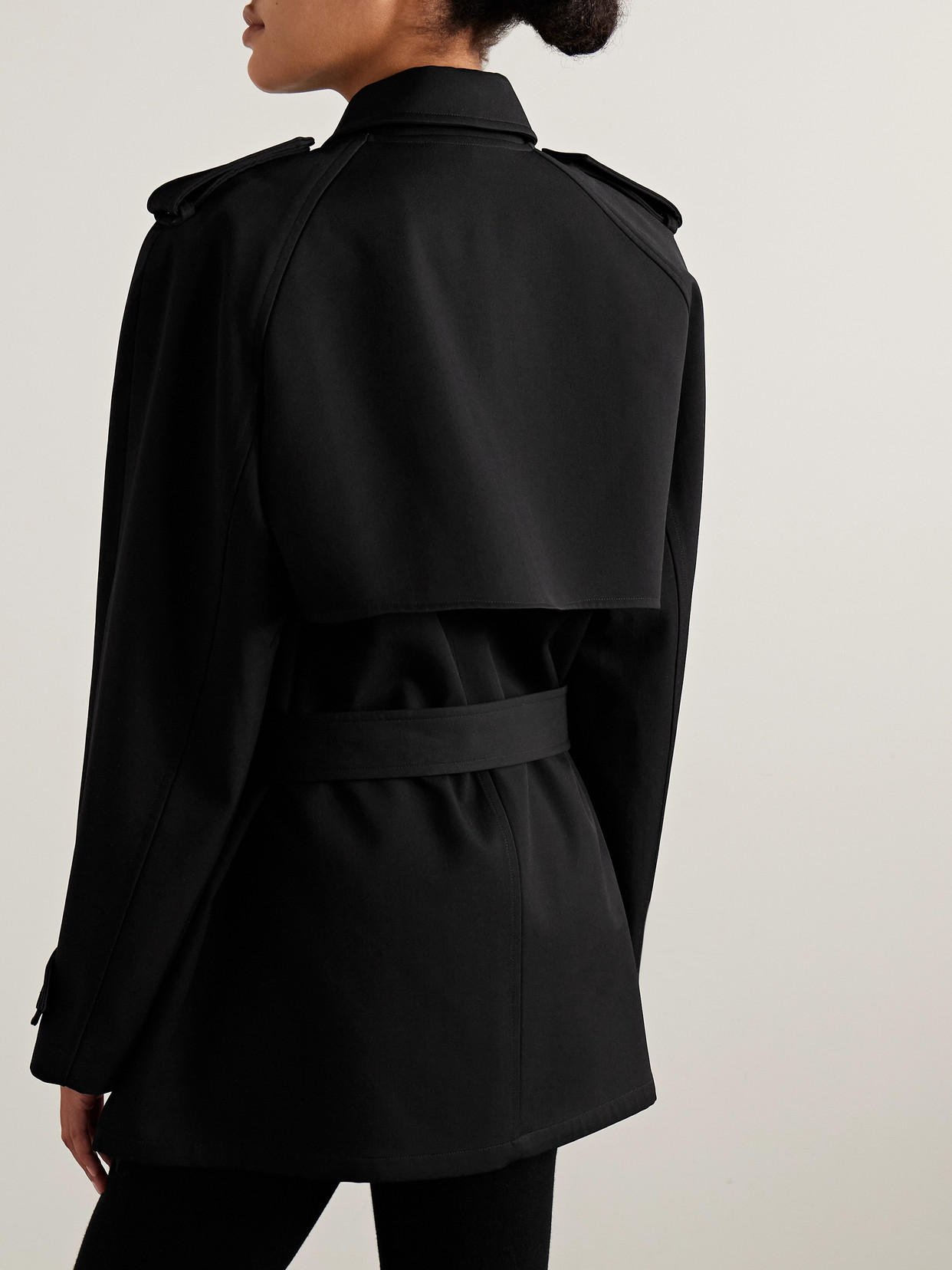 The Row Usuaia Belted Wool-twill Jacket In Black