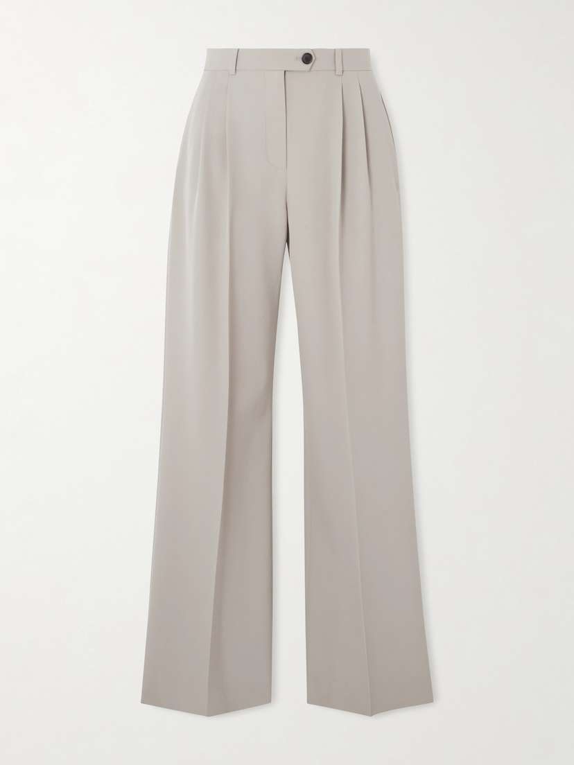 The Row Virgil Pleated Wool-gabardine Wide-leg Pants