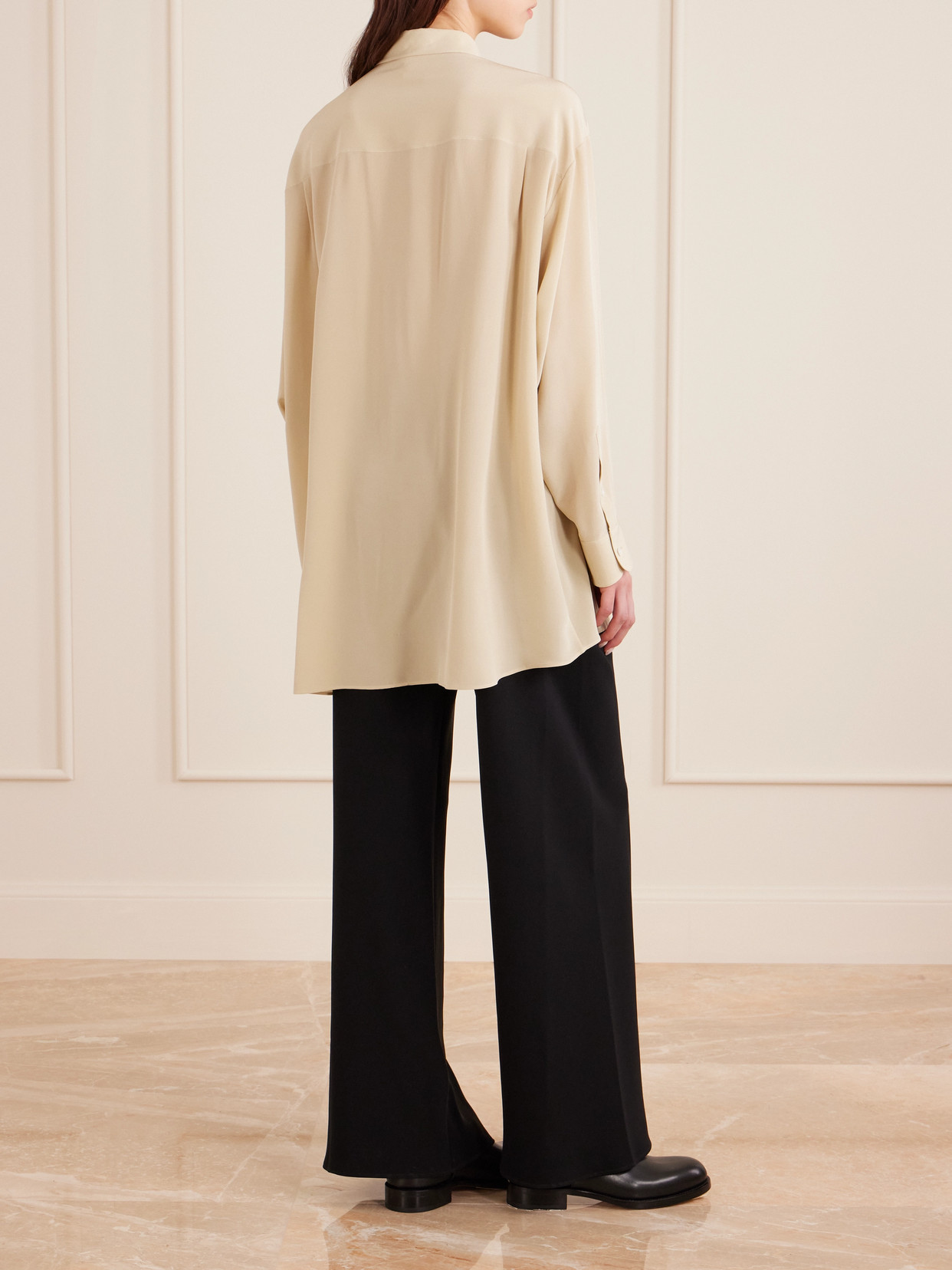 The Row Luka Oversized Cotton-poplin Shirt In Neutral