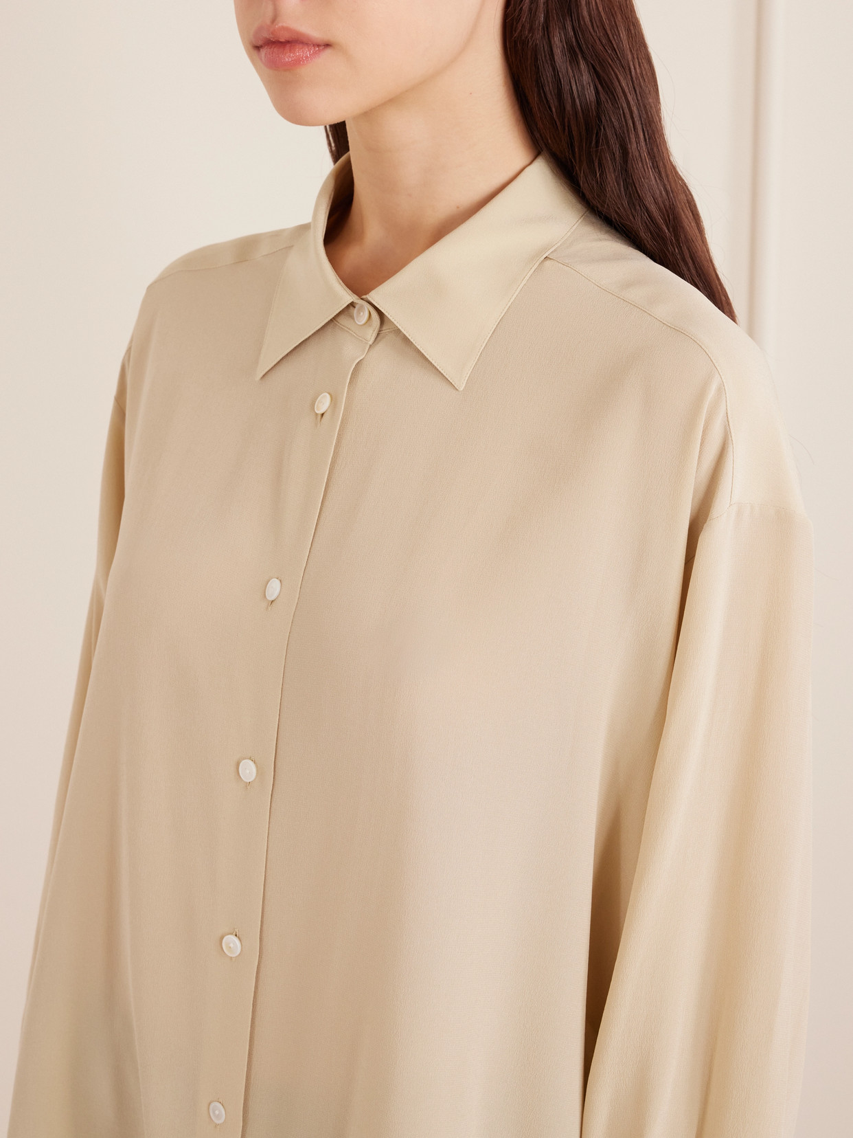The Row Luka Oversized Cotton-poplin Shirt In Neutral