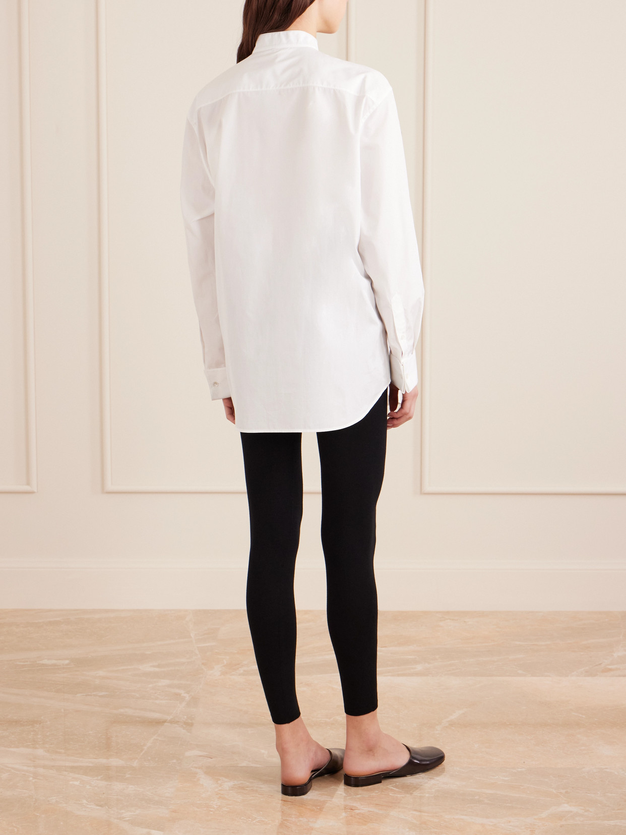The Row Erelia Pintucked Cotton-poplin Shirt In White