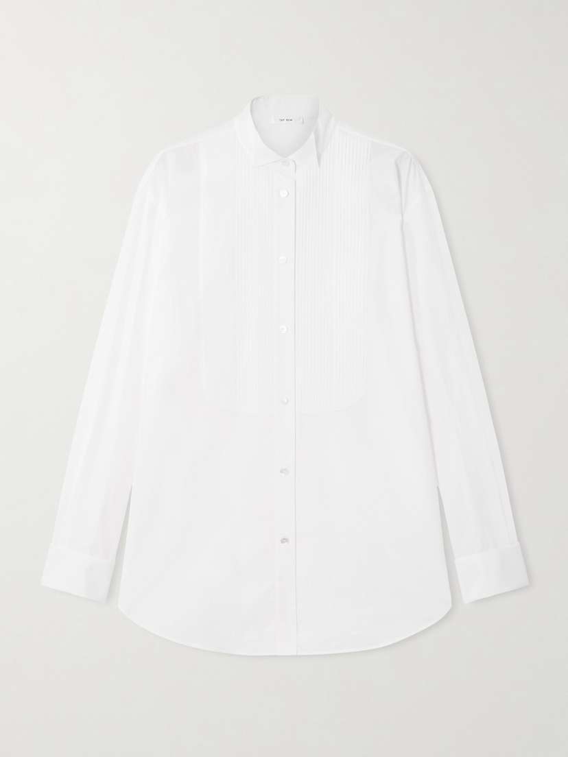 The Row Erelia Pintucked Cotton-poplin Shirt
