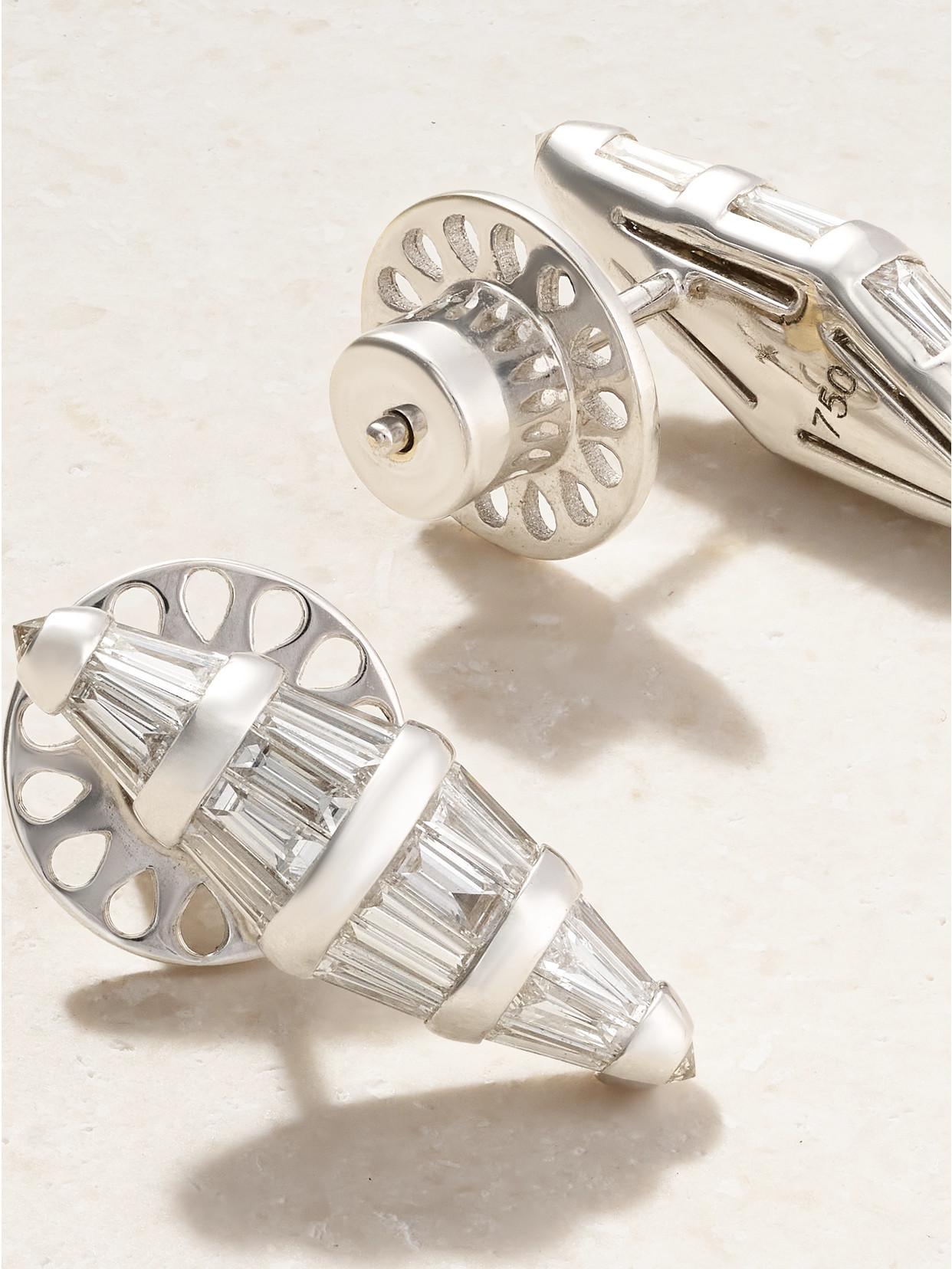 Nikos Koulis 18-karat White Gold Diamond Earrings In Gray