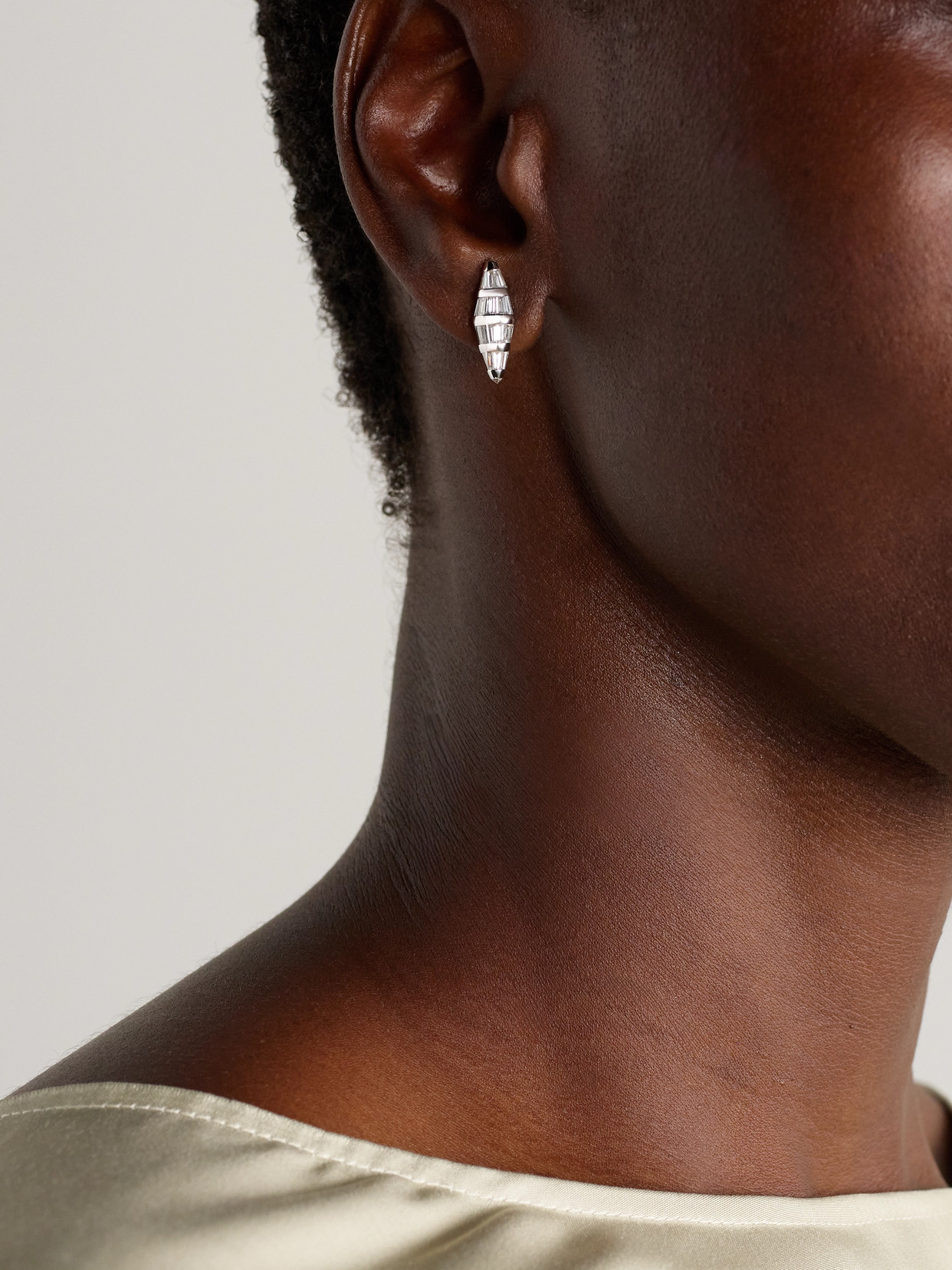 Nikos Koulis 18-karat White Gold Diamond Earrings In Gray