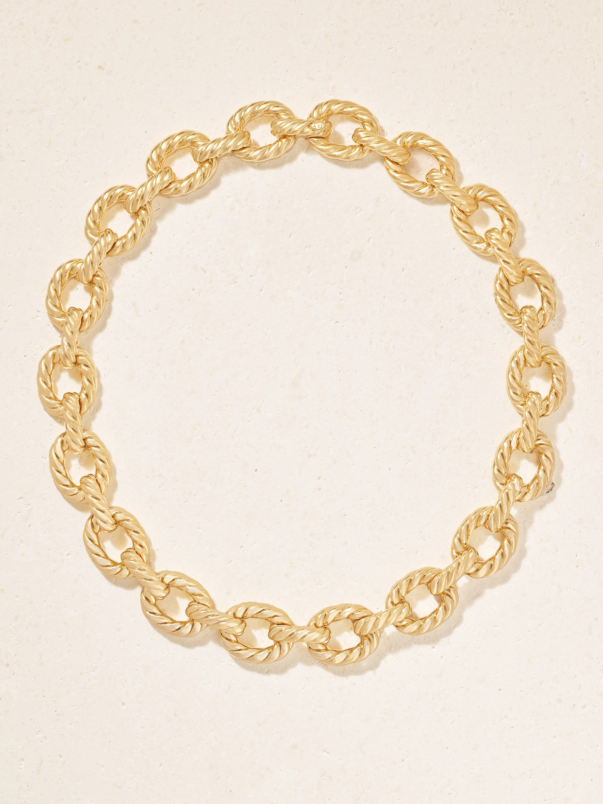David Yurman Sculpted Cable 18-karat Gold Necklace In Green