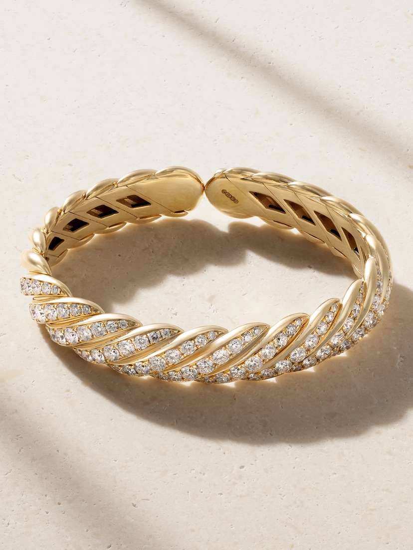 David Yurman Cable 18-karat Gold Diamond Bracelet