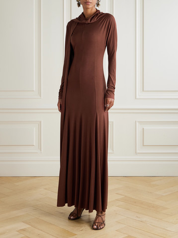 Cortana Velora scarf-detailed stretch-jersey maxi dress