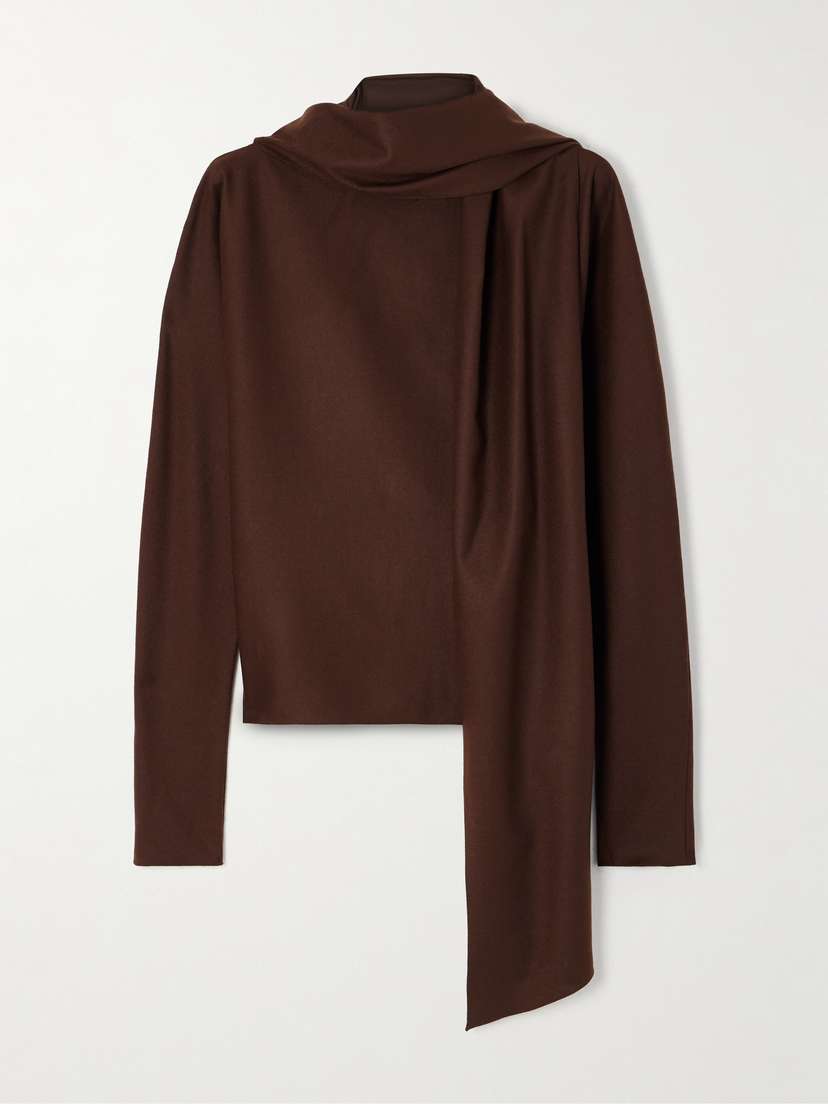 Cortana Fabula Scarf-detailed Wool-blend Blouse