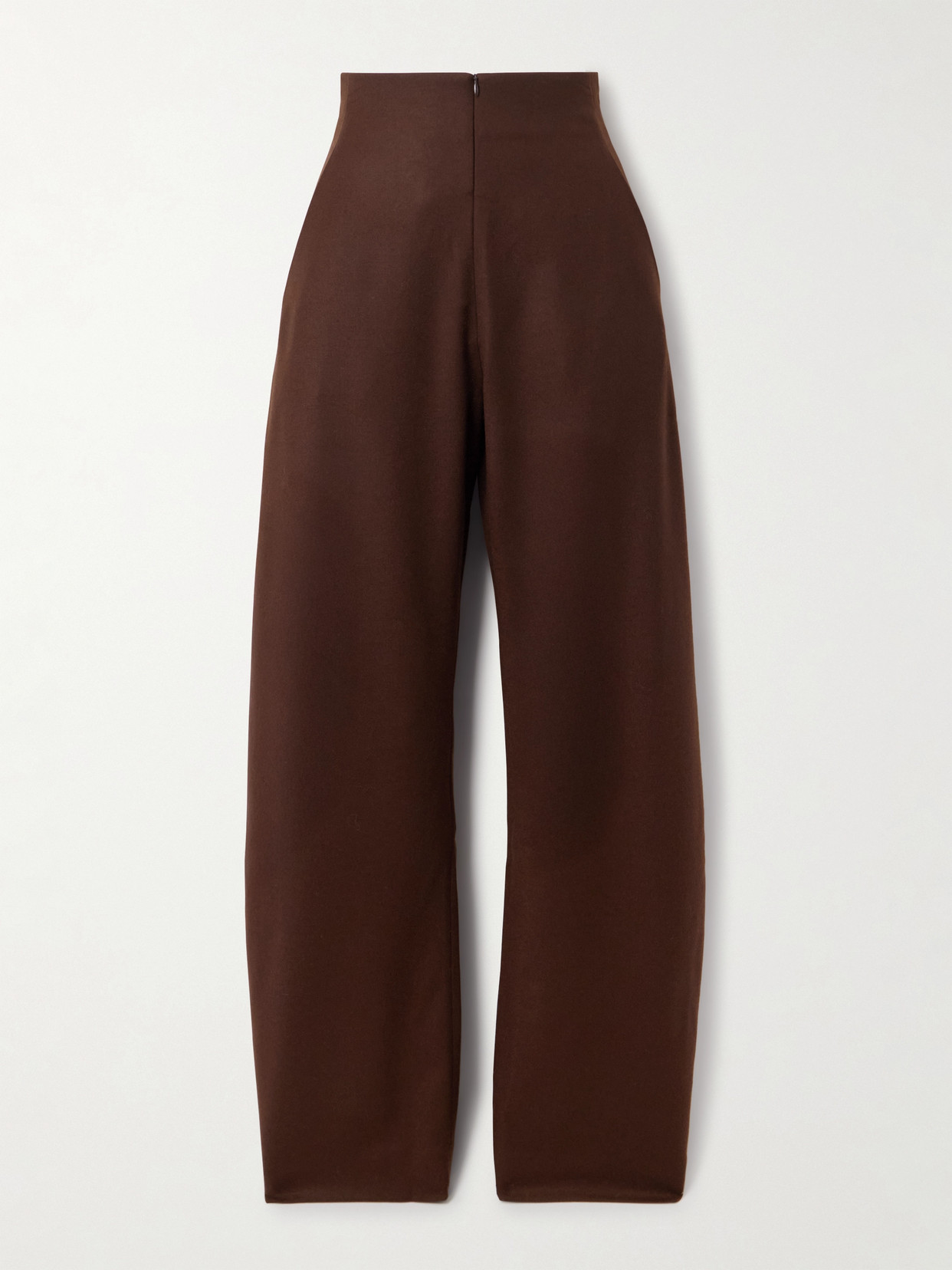 Cortana Fabula Wool-blend Barrel-leg Pants In Brown