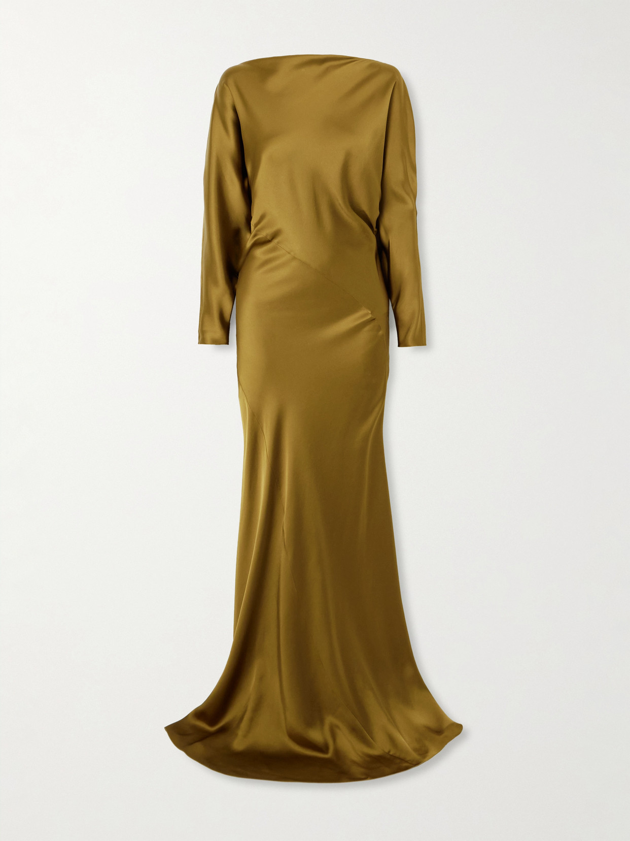 Cortana Dorado Satin Maxi Dress In Brown