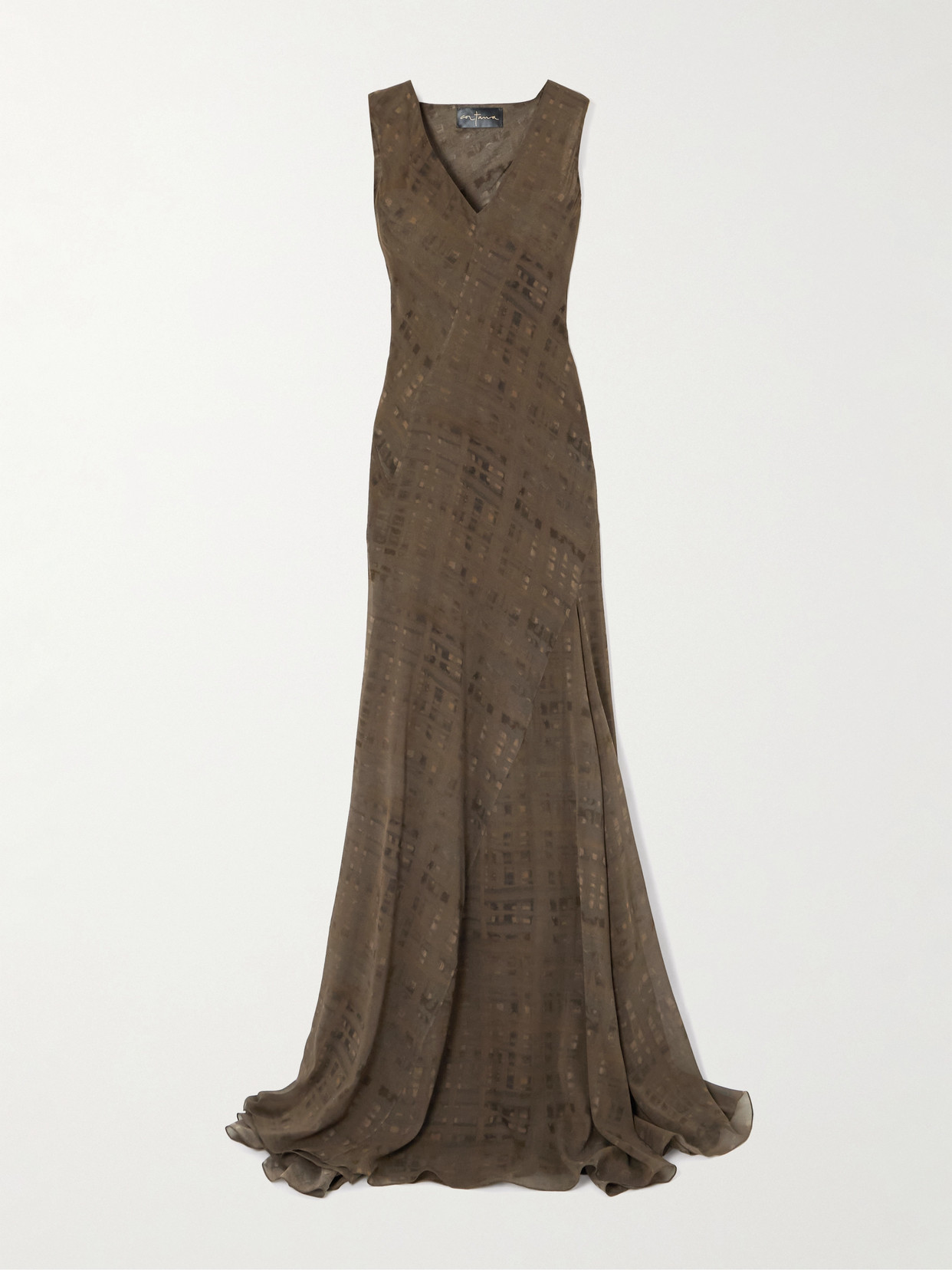 Cortana Mire Printed Silk-blend Georgette Maxi Dress In Green