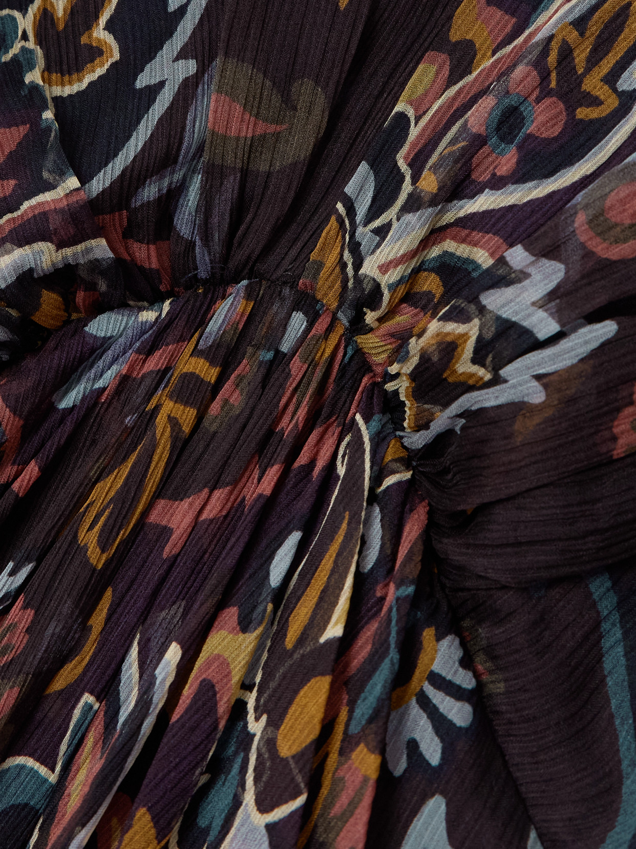 Etro Pleated Gathered Floral-print Silk-crepon Maxi Dress