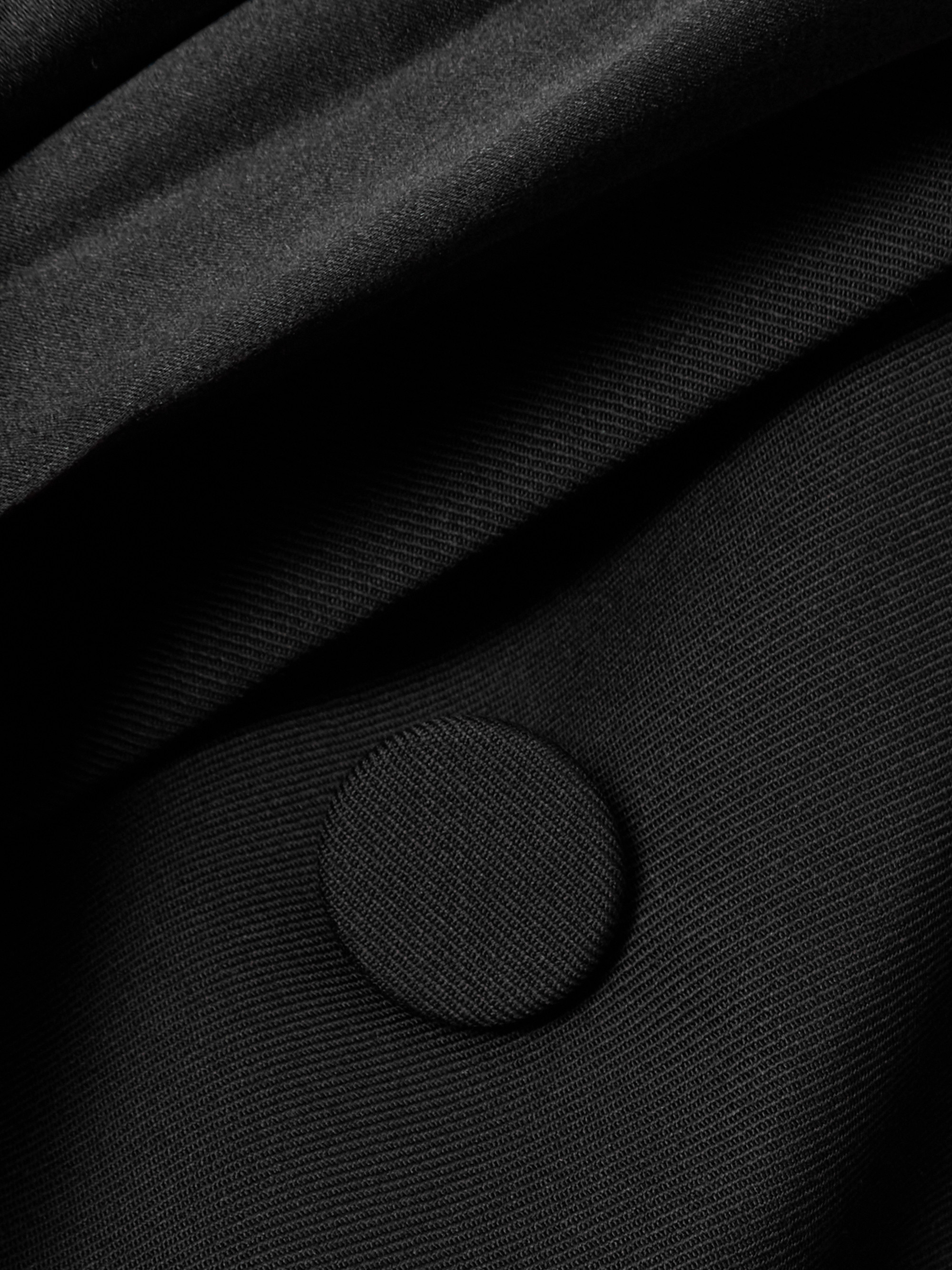 Nina Ricci Double-breasted draped satin-trimmed wool blazer thumbnail