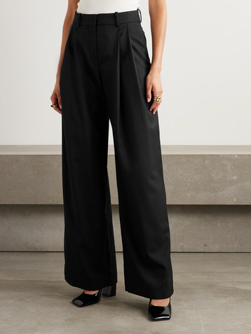 Nina Ricci Pleated wool-gabardine wide-leg pants