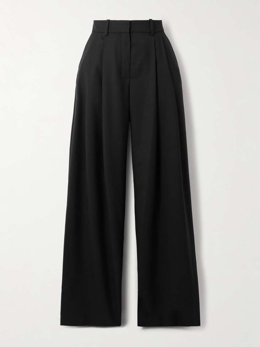 Nina Ricci Pleated Wool-gabardine Wide-leg Pants