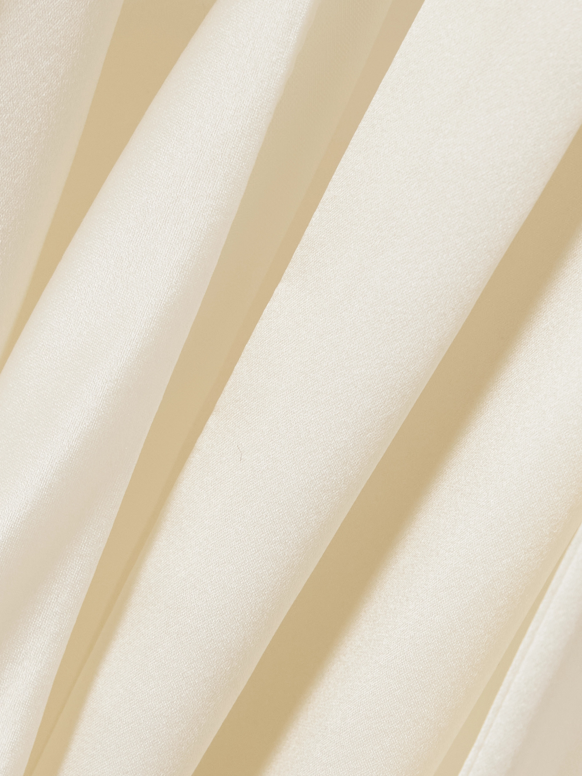 Nina Ricci Fringed scarf-detailed draped satin halterneck top