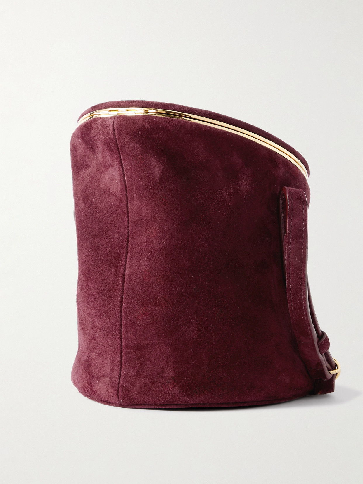 Alaïa La Canette Small Suede Shoulder Bag In Burgundy