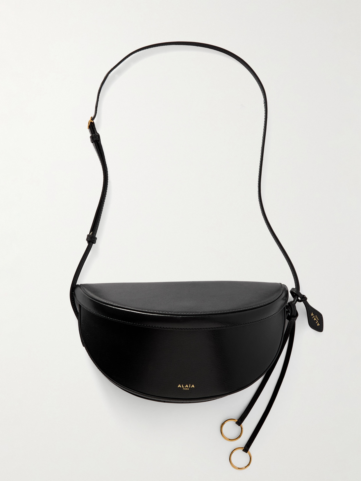 Alaïa Molded East West Leather Shoulder Bag In Black
