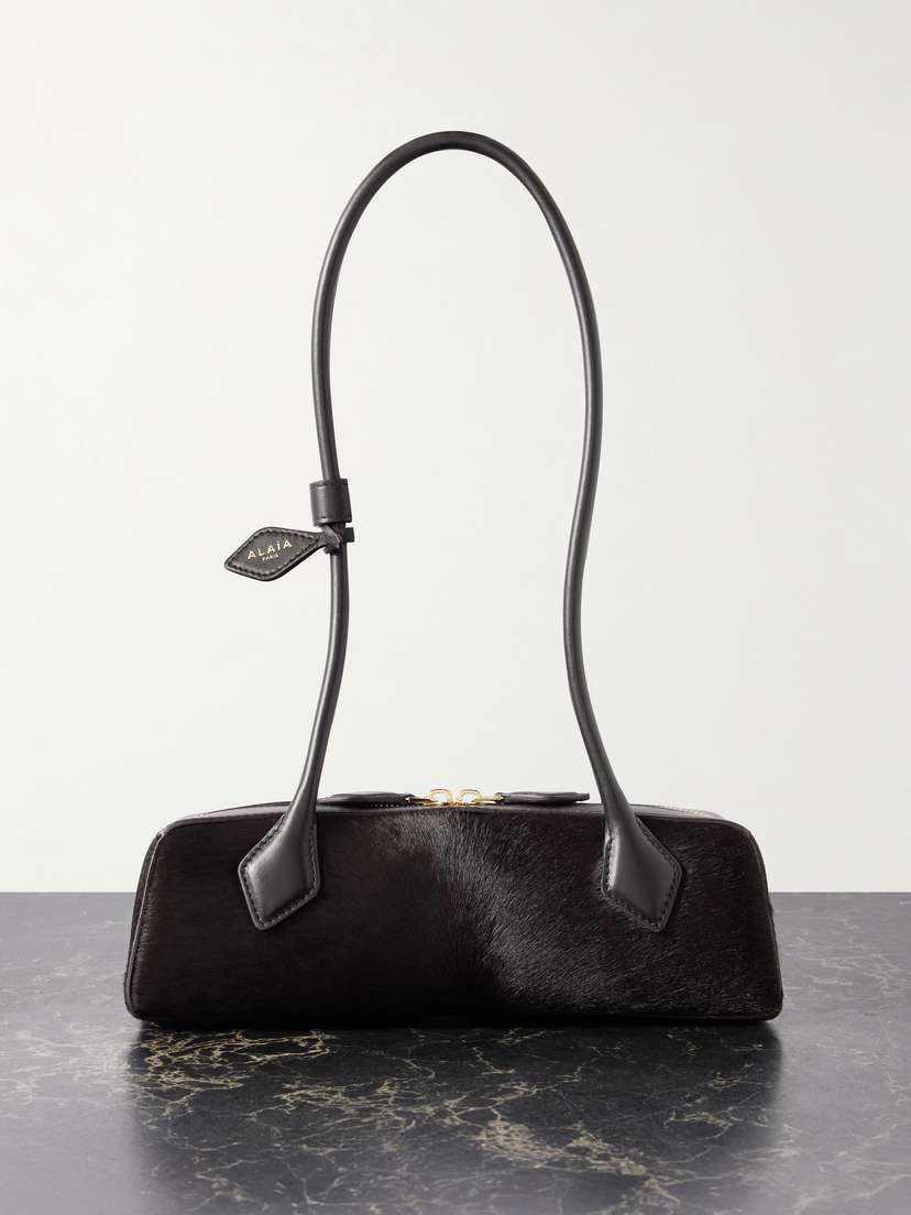 Alaïa Le Teckel Small Leather-trimmed Calf Hair Shoulder Bag