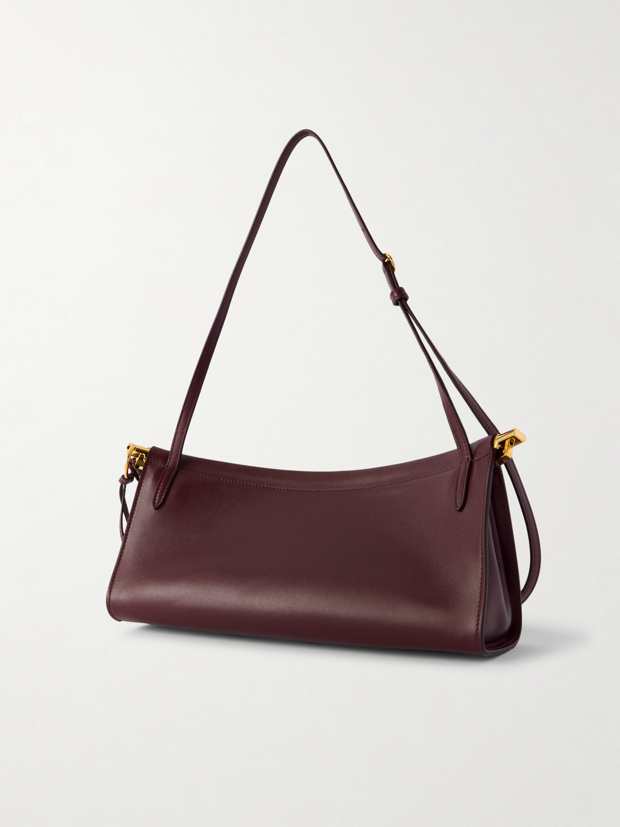 Alaïa Click E/w Medium Leather Shoulder Bag In Burgundy
