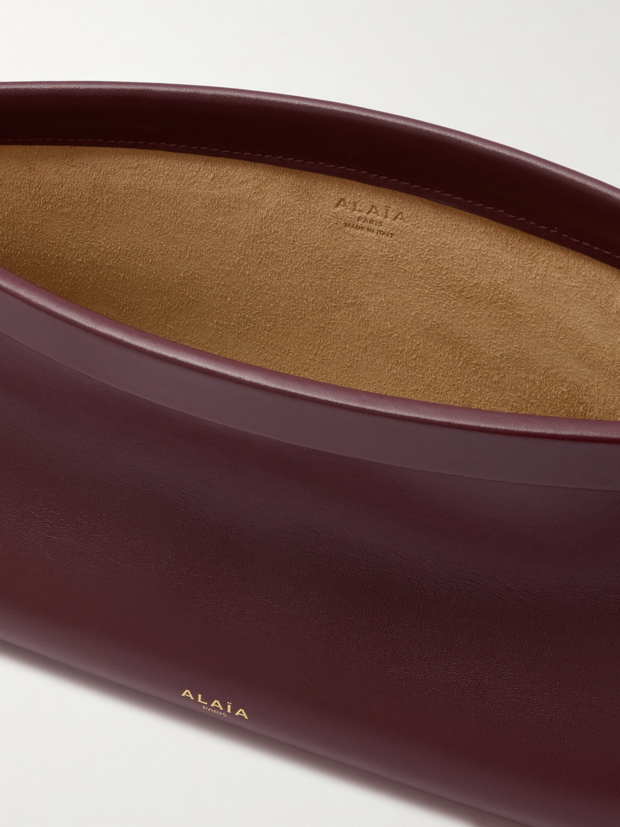 Alaïa Click E/w Medium Leather Shoulder Bag In Burgundy