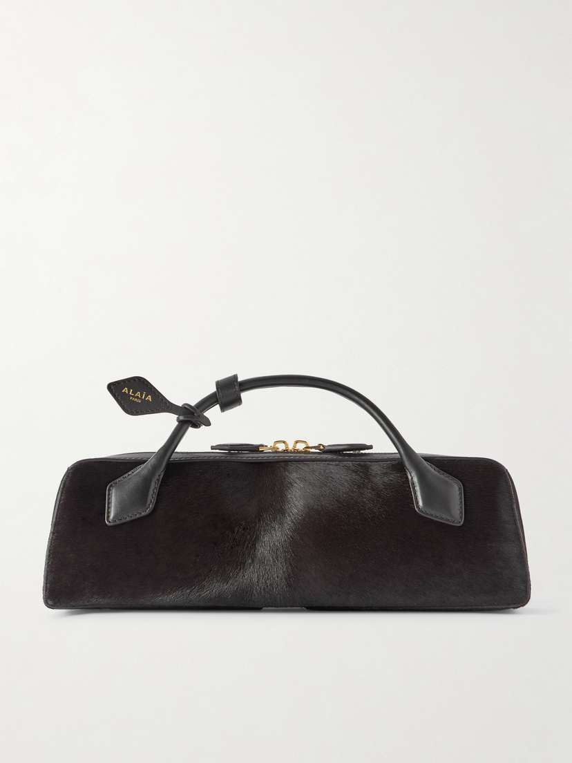 Alaïa Le Teckel Leather-trimmed Calf Hair Clutch