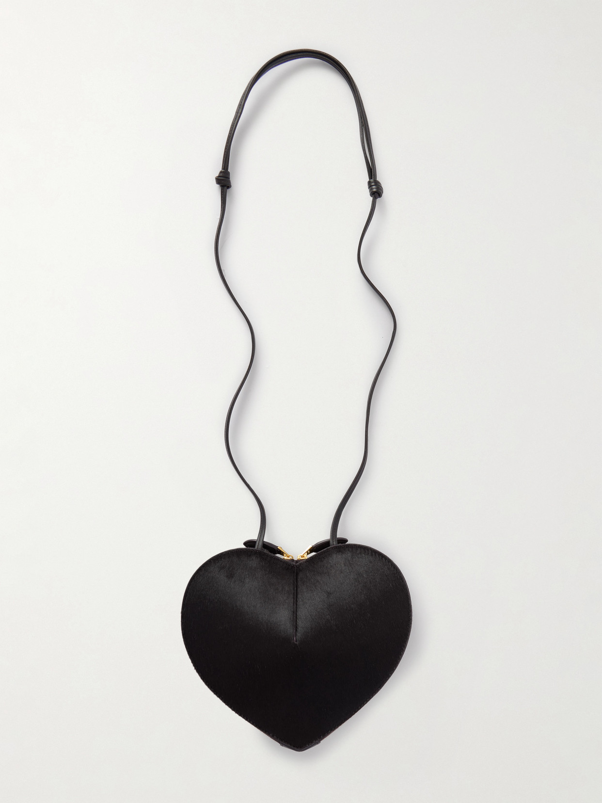 Alaïa Le Coeur Leather-trimmed Calf Hair Shoulder Bag In Brown
