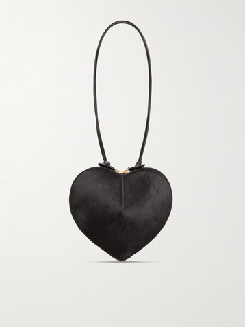 Alaïa Le Coeur leather-trimmed calf hair shoulder bag