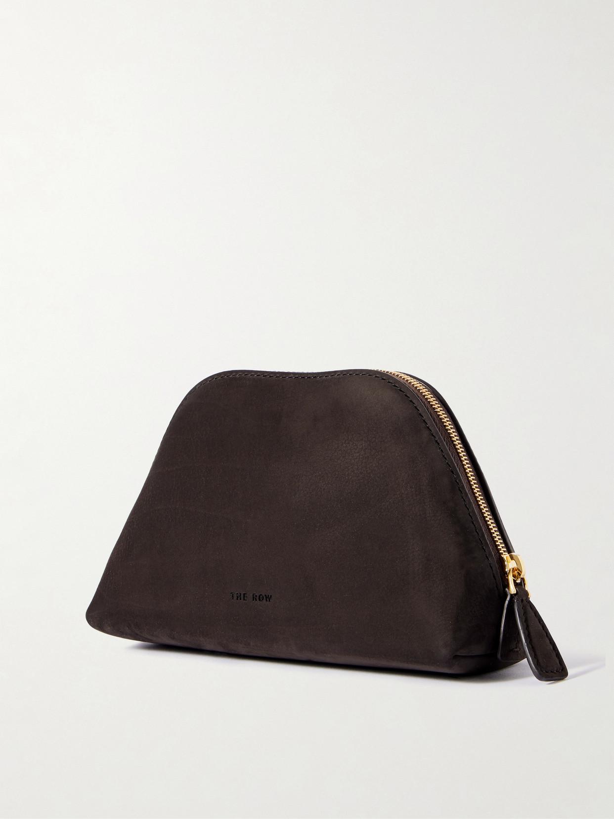 The Row Devon Mini Nubuck Pouch In Brown
