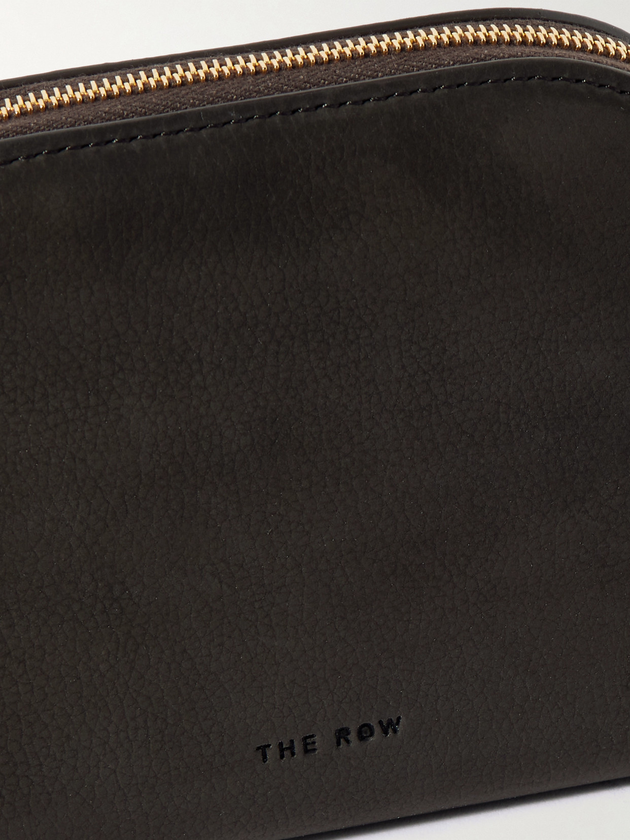 The Row Devon Mini Nubuck Pouch In Brown